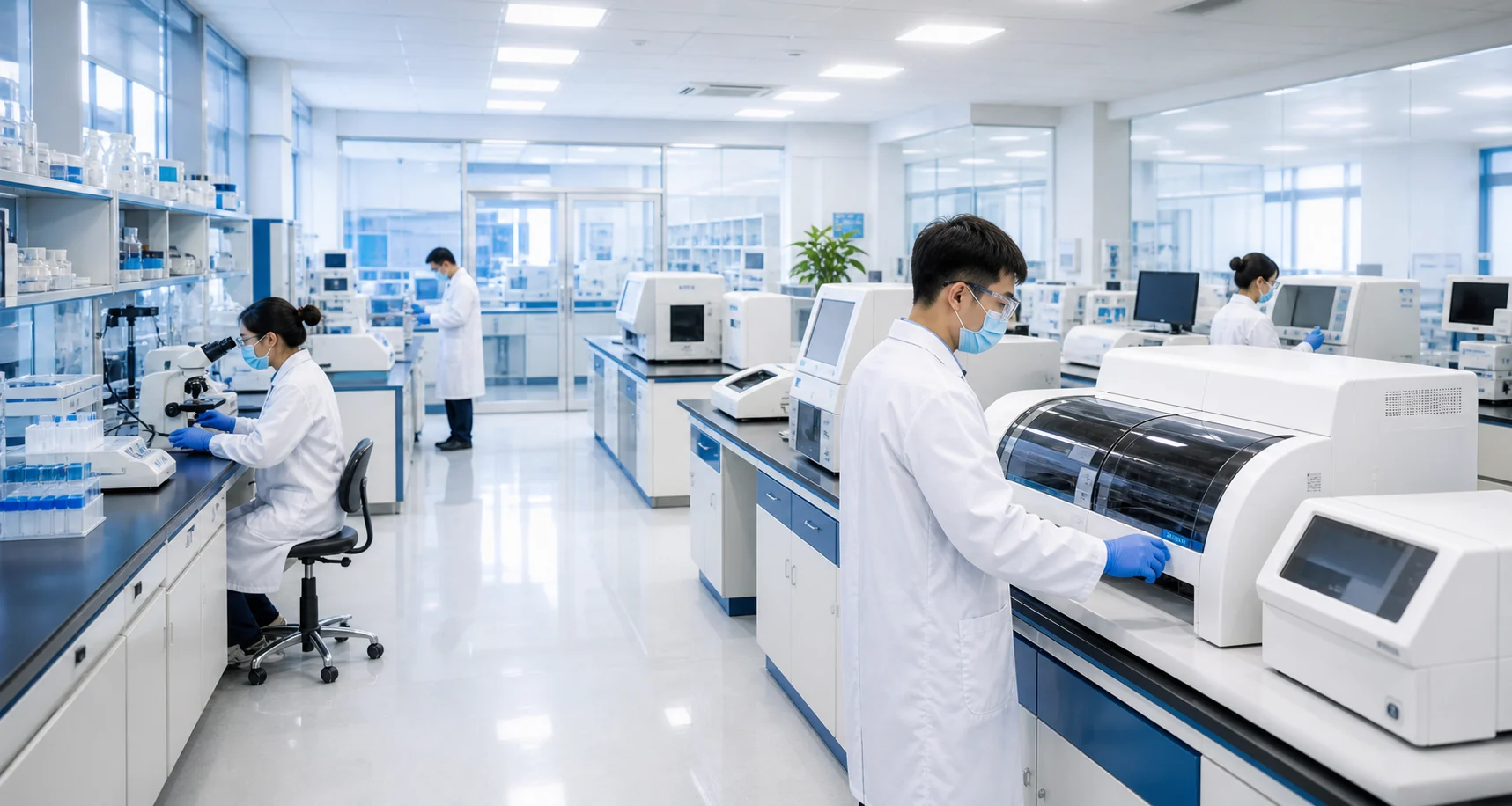 Medical laboratory with staff